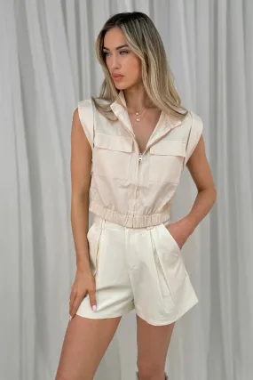 Polly Sleeveless Cargo Jacket In Neutral