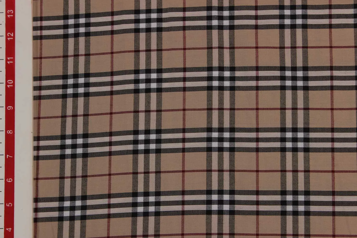 Precut of 1.5 Meter Light Brown Checks Cotton Yarn Dyed Fabric