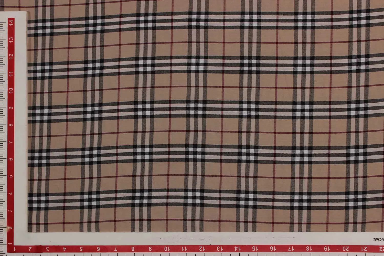 Precut of 1.5 Meter Light Brown Checks Cotton Yarn Dyed Fabric