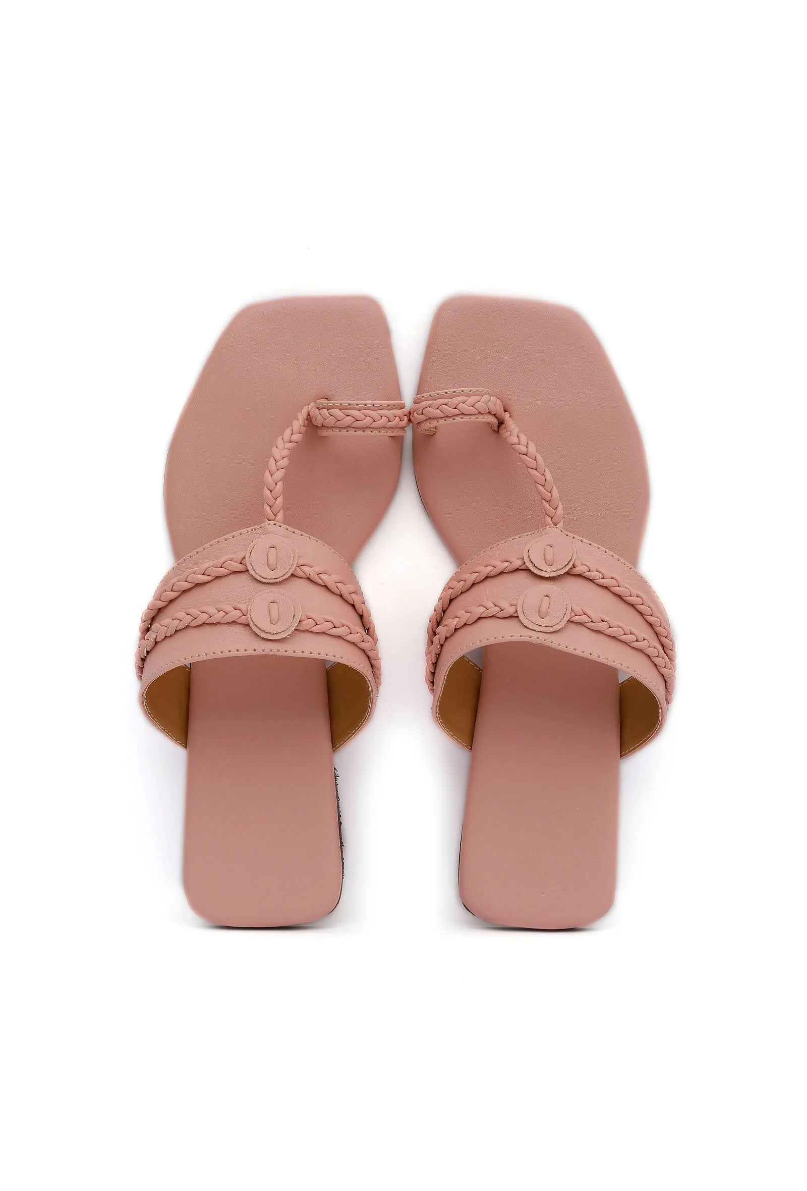 Rose Pink Cruelty Free Leather Kolhapuri