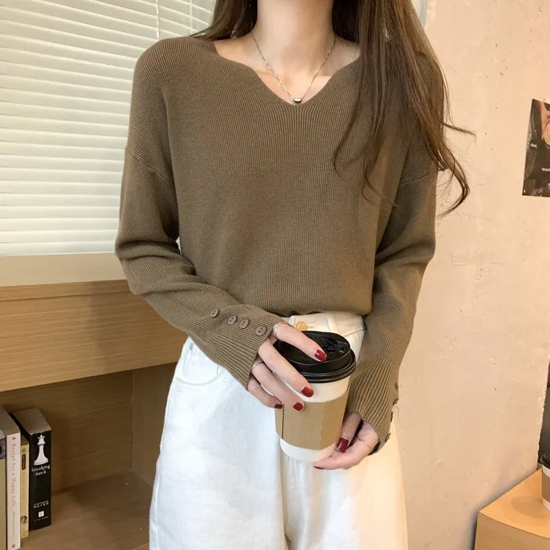 Sally Loose Button Woman Sweater