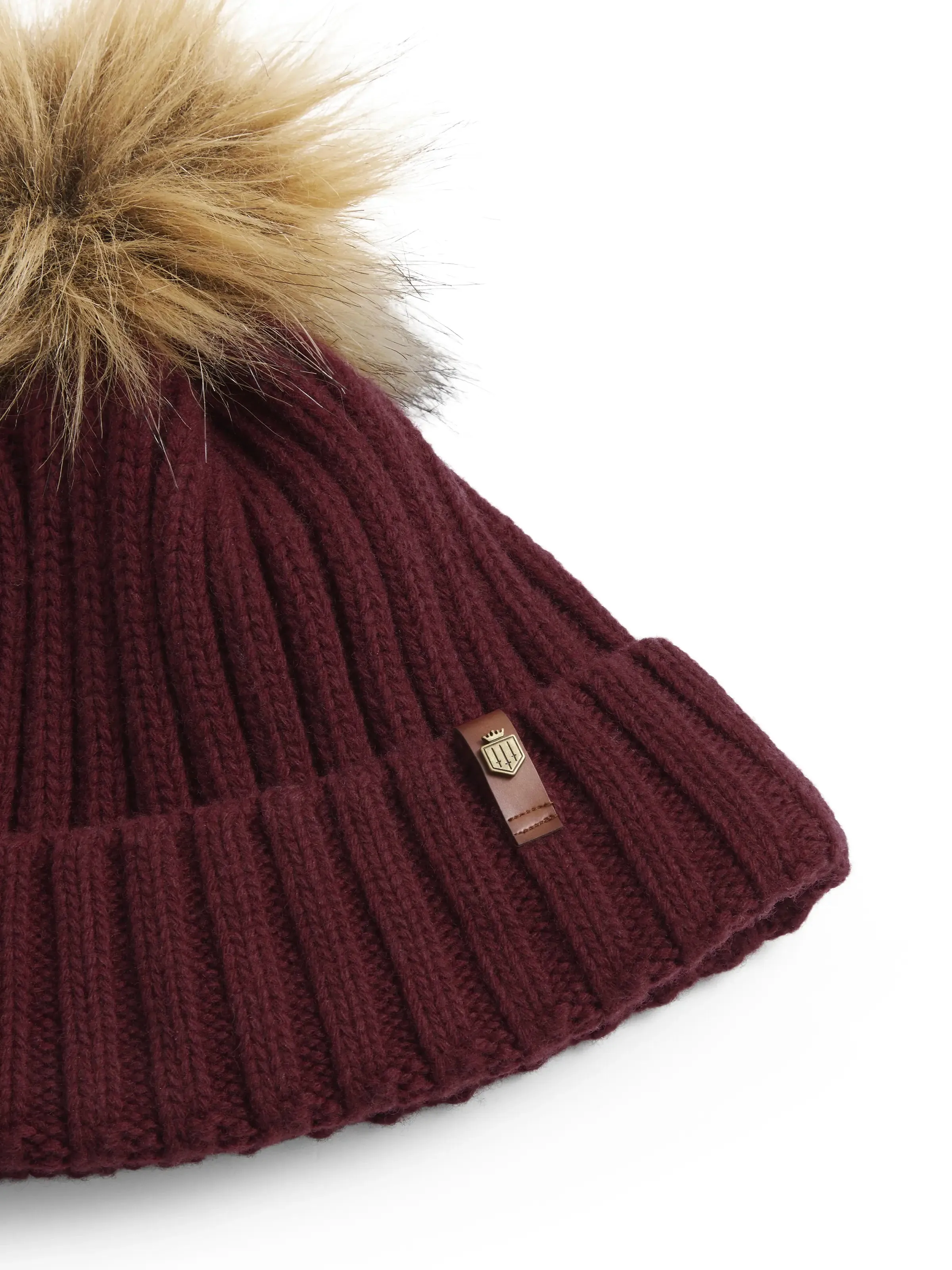 Signature Knitted Bobble Hat - Ruby