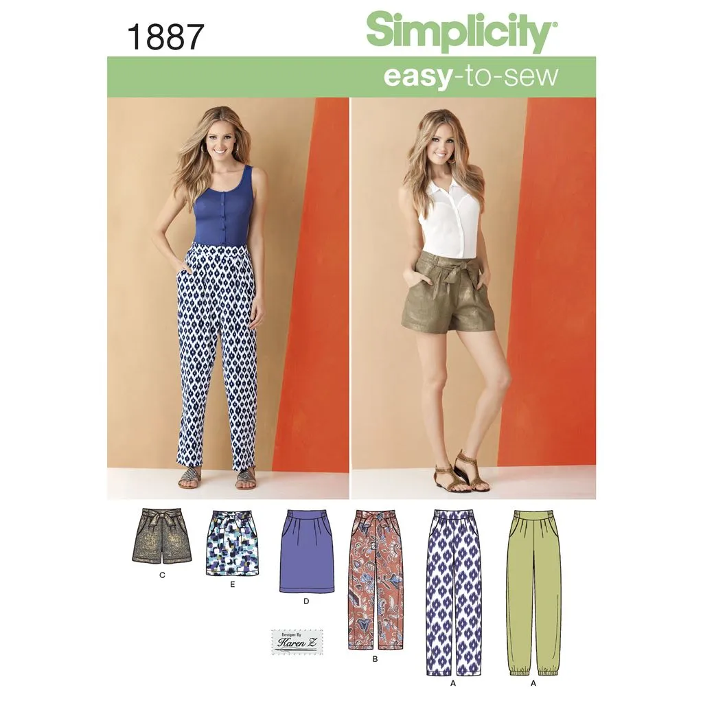 Simplicity Pattern 1887 Women's Trousers & Skirts