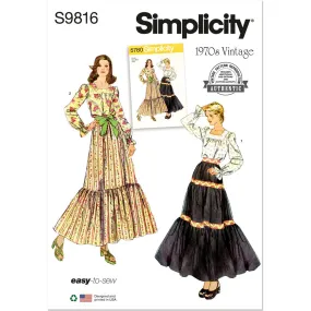 Simplicity Sewing Pattern S9816 Misses' Blouse and Skirts