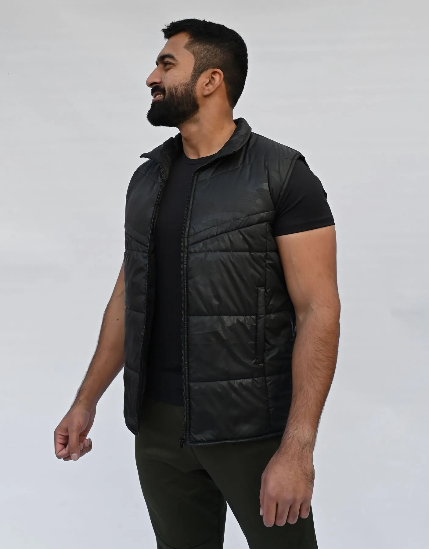 Sleeveless Puffer Jacket - Camo Black - Limited Edition