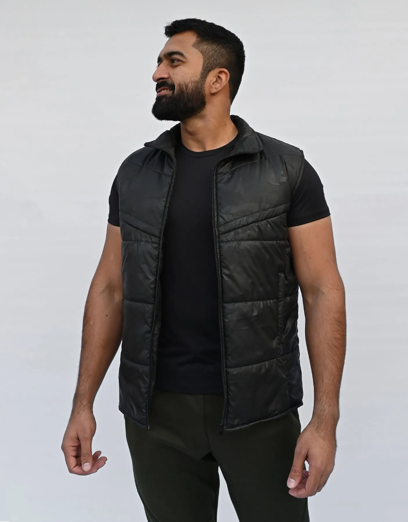 Sleeveless Puffer Jacket - Camo Black - Limited Edition