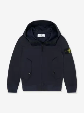 Stone Island Boys Hooded Zip Up Jacket in Navy