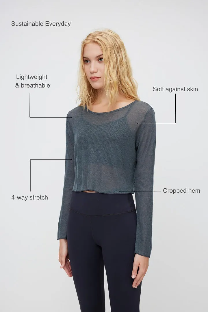 Sustainable Everyday-Women's Loose Mesh Sheer Tops