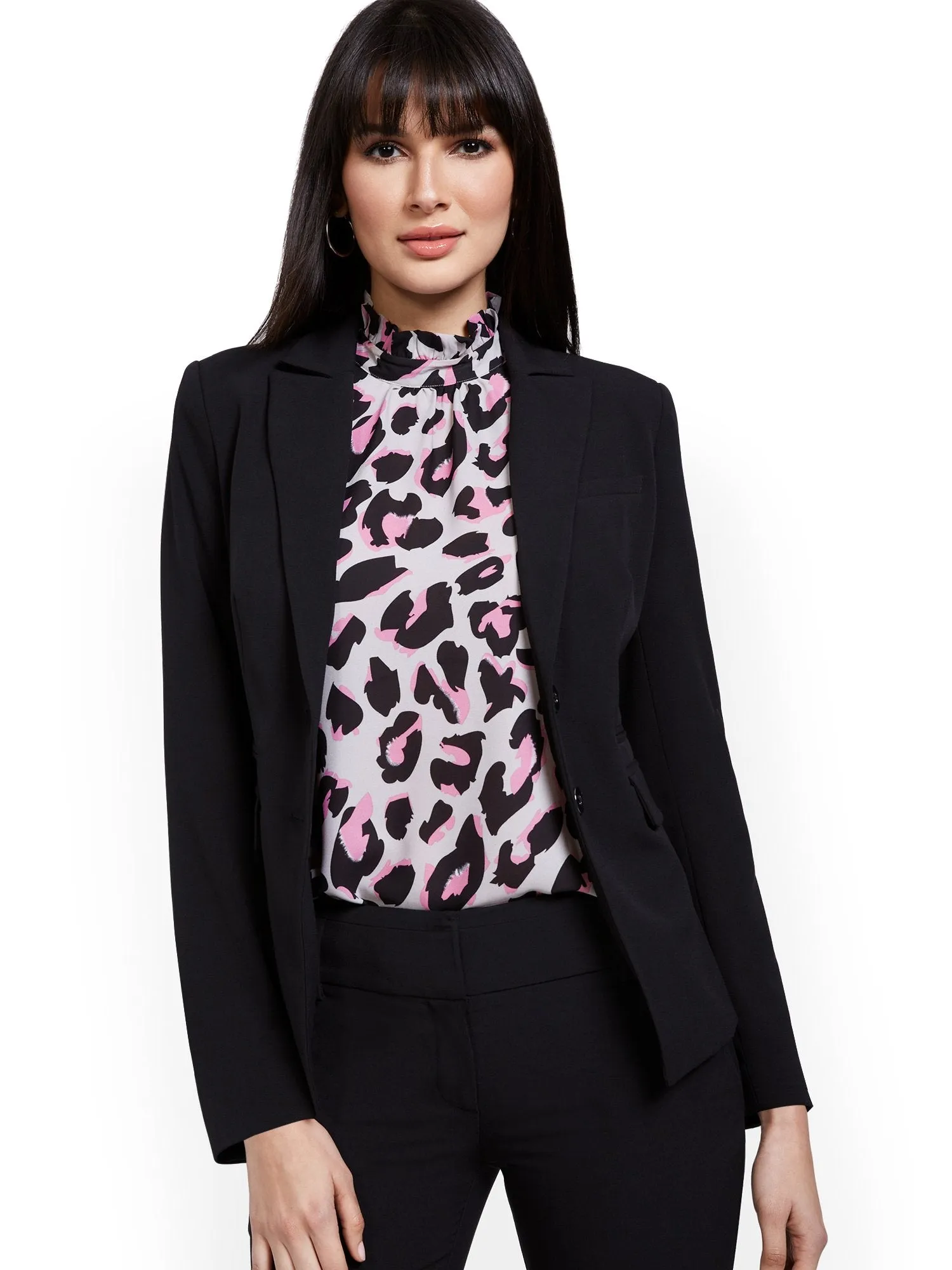 Tall Faux-Pocket Button-Front Blazer - Essential Stretch