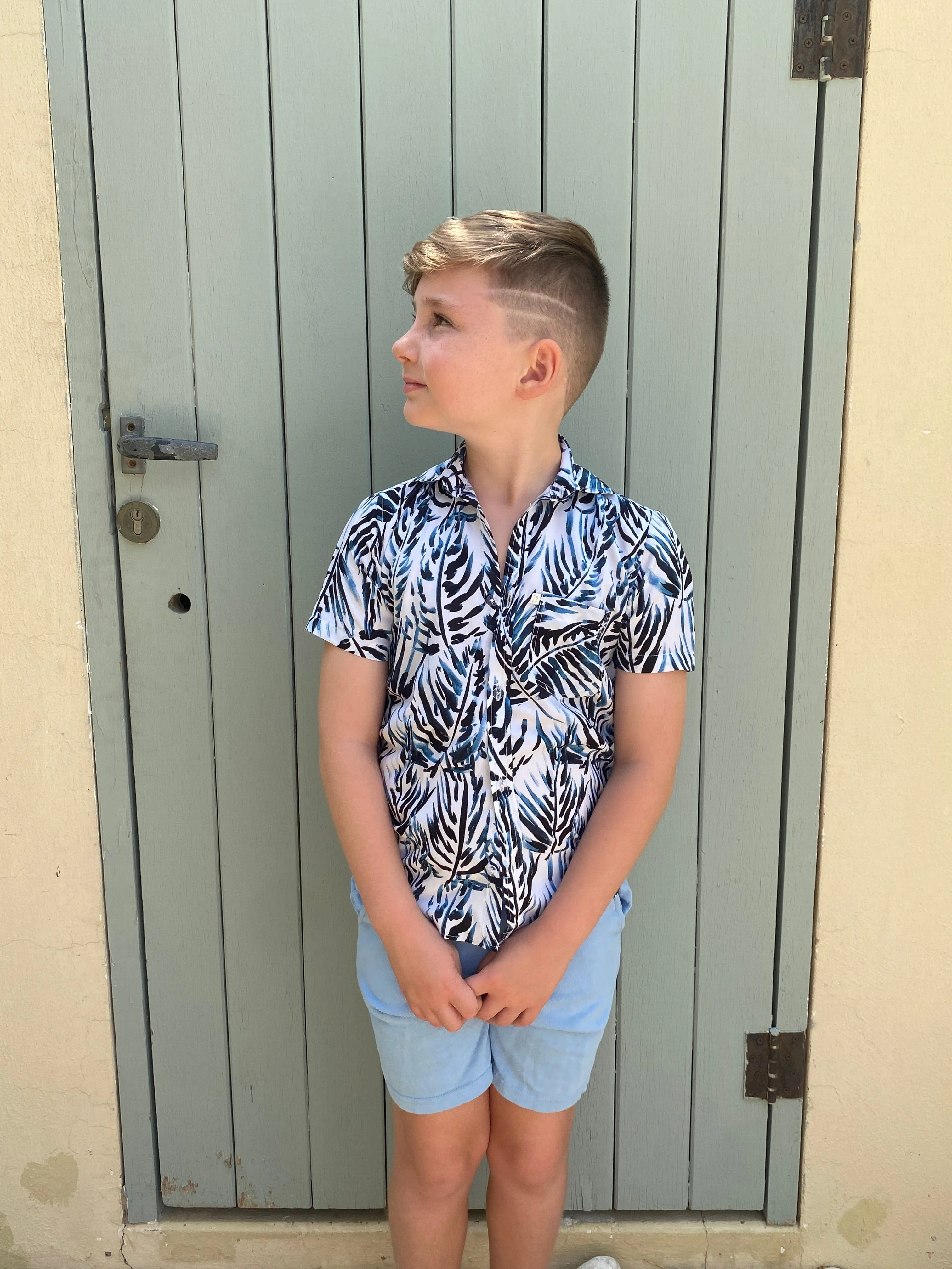 The Boy's Casual Shirt - Indigo Palms