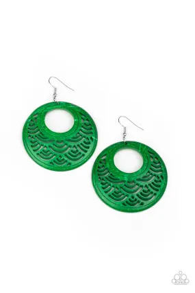 Tropical Canopy Green Earrings - Paparazzi Accessories