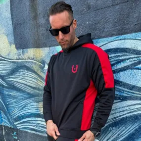 UNIFY Mens Crossover Track Top Black/Red Stripes