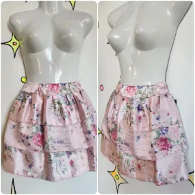 Vintage Y2K | Pink Fairy Grunge Whimsy Coquette Rococo Ruffle Mini Skirt | S