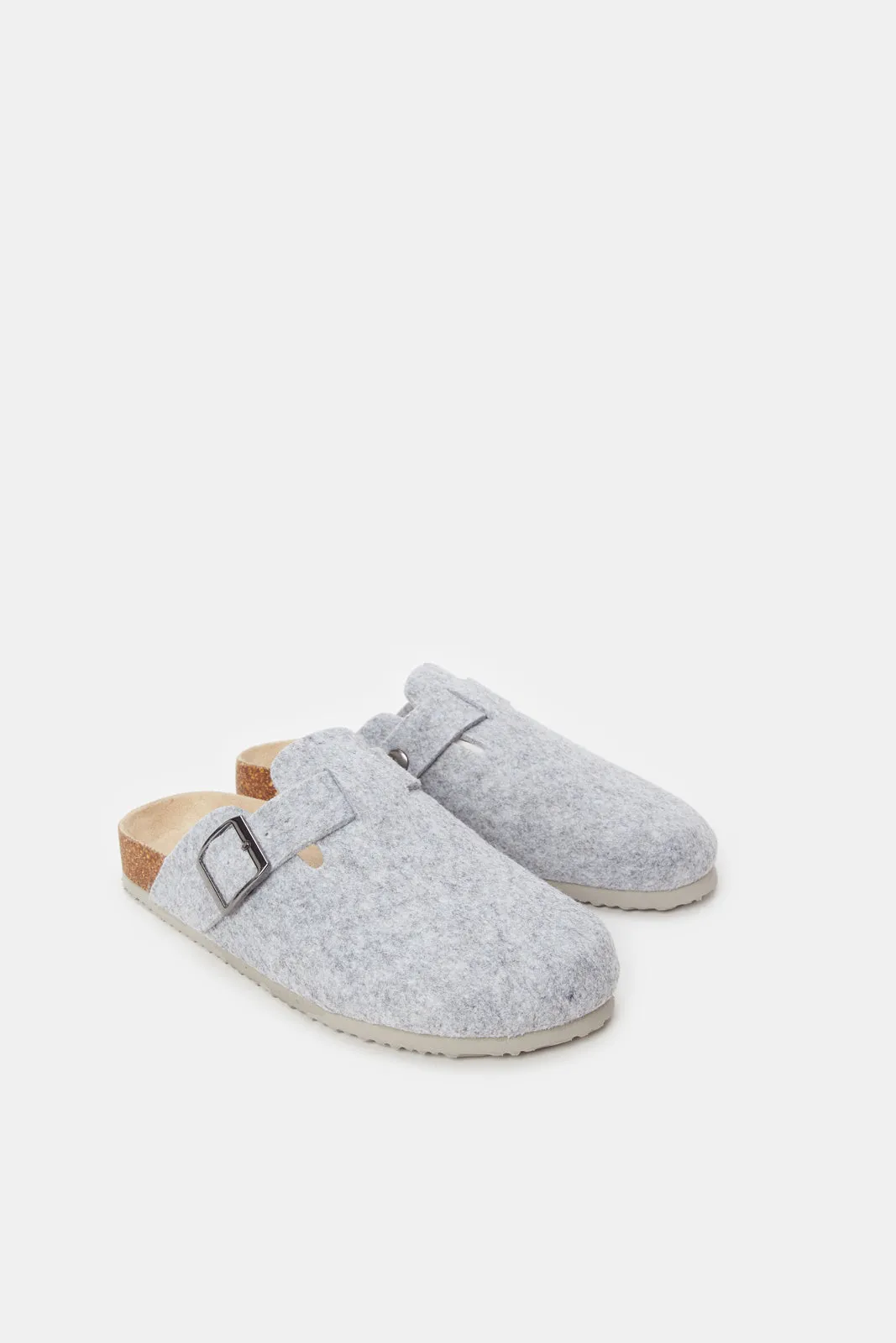 Women Grey Felt Comfort Slipper