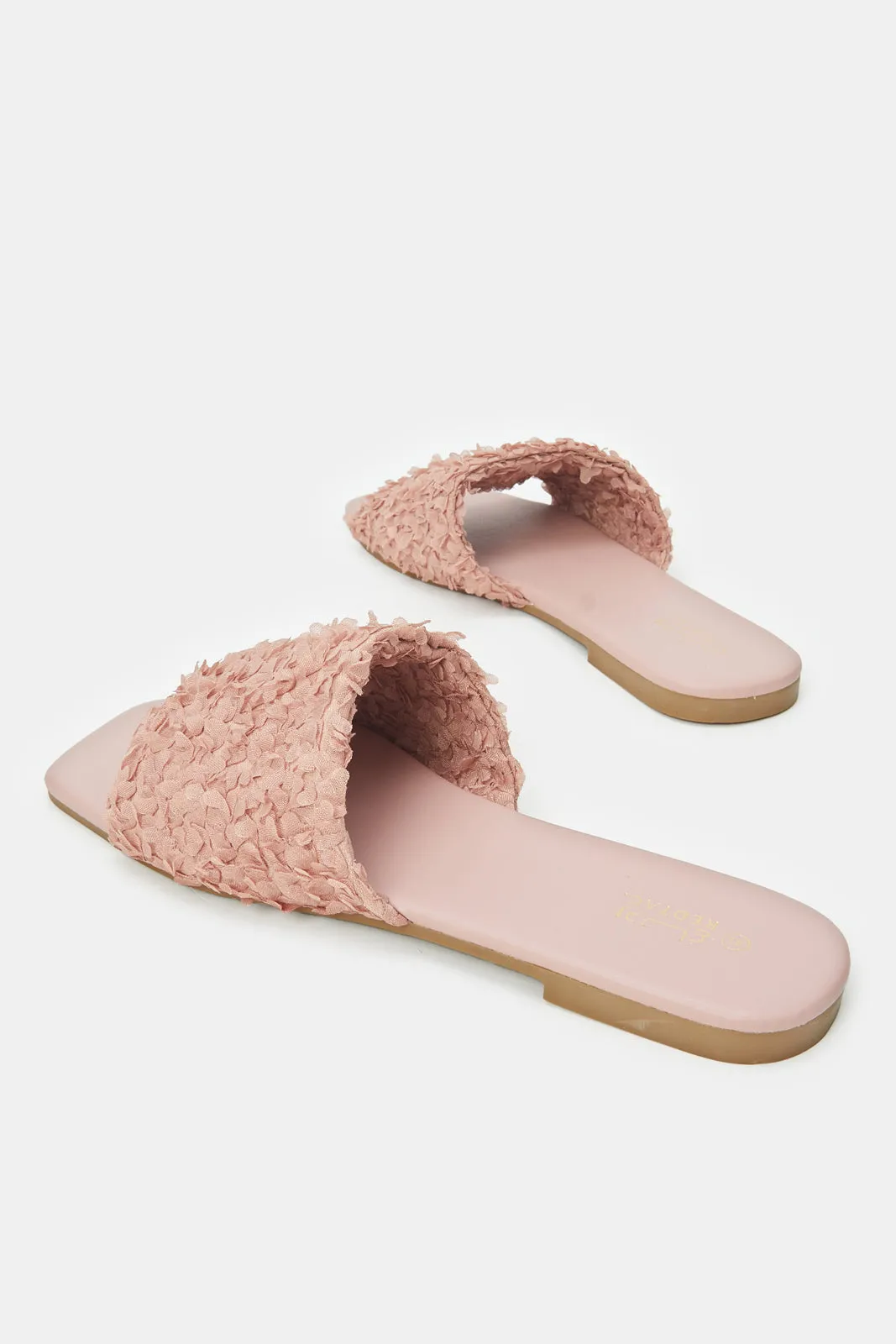 Women Pink Fabric Mule