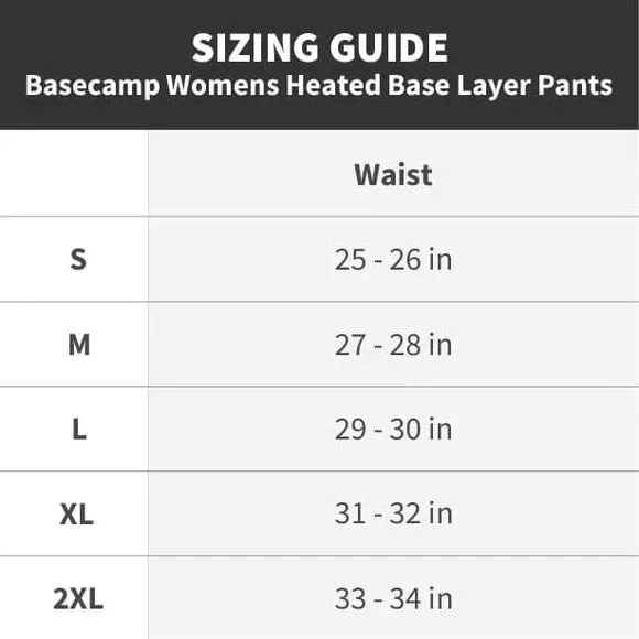 Women's Basecamp Heated Baselayer Pants (2-Zones)